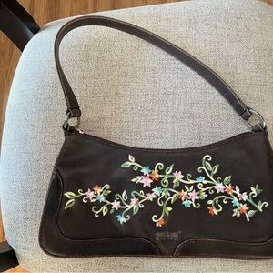 Matt & Nat Embroidered Floral Brown Shoulder Bag